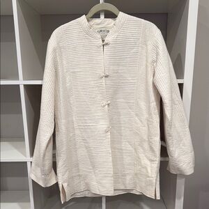Orvis Cream Textured Quilted Jacket